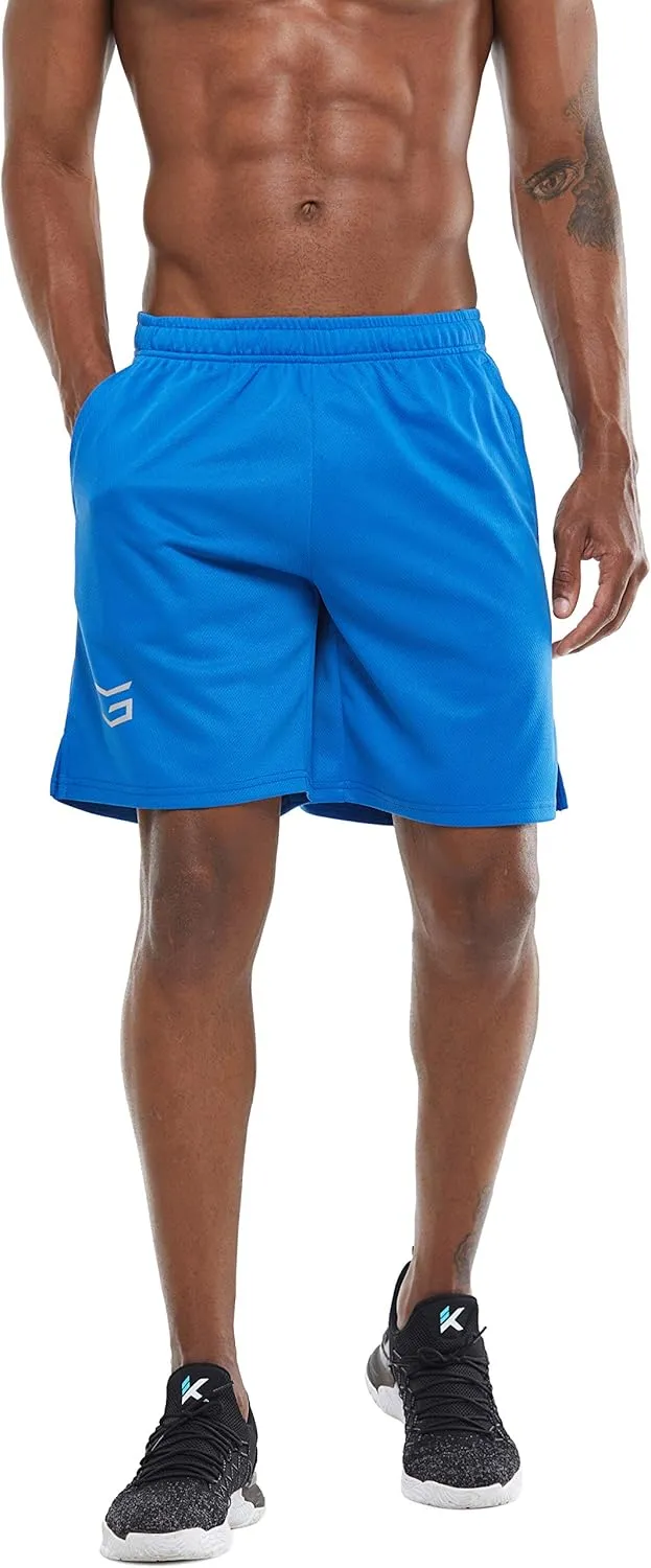 G Gradual Men's Workout Running Shorts Quick Dry Lightweight Gym Shorts with Zip Pockets