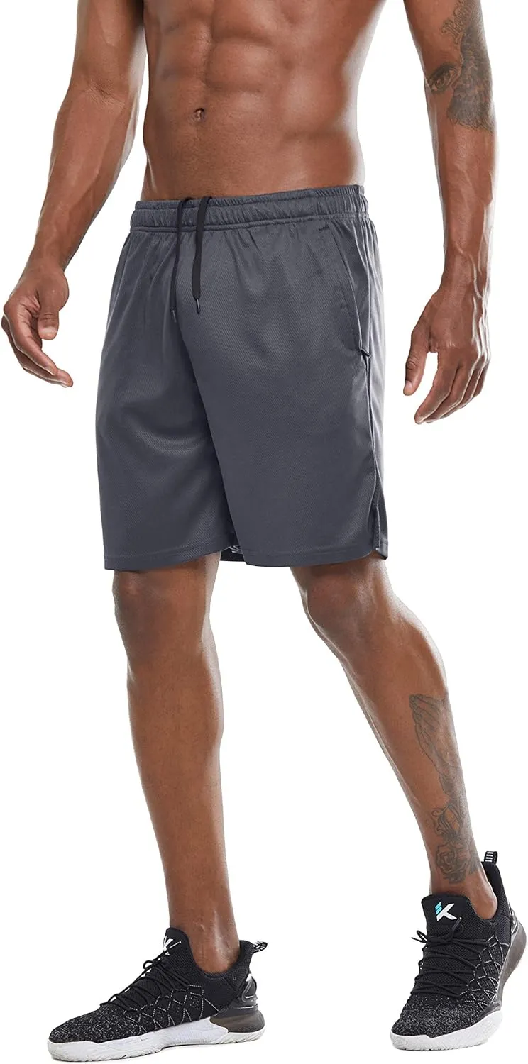 G Gradual Men's Workout Running Shorts Quick Dry Lightweight Gym Shorts with Zip Pockets