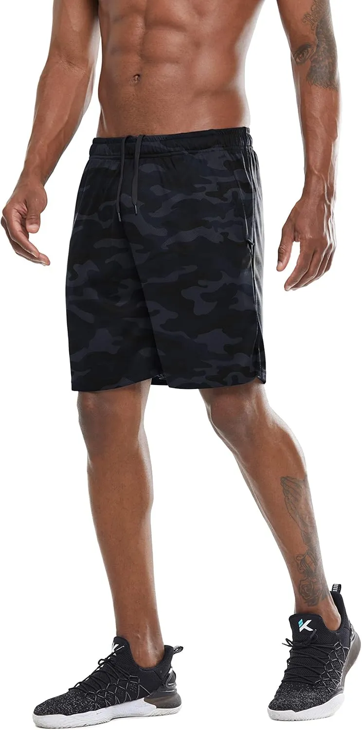 G Gradual Men's Workout Running Shorts Quick Dry Lightweight Gym Shorts with Zip Pockets