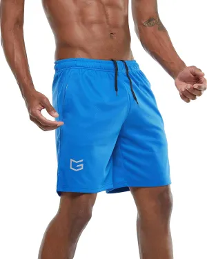 G Gradual Men's Workout Running Shorts Quick Dry Lightweight Gym Shorts with Zip Pockets