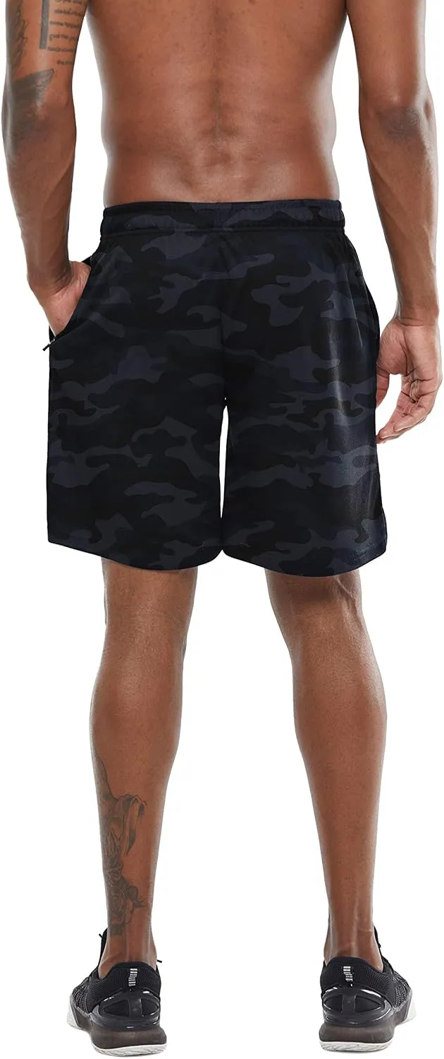 G Gradual Men's Workout Running Shorts Quick Dry Lightweight Gym Shorts with Zip Pockets