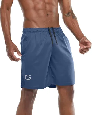 G Gradual Men's Workout Running Shorts Quick Dry Lightweight Gym Shorts with Zip Pockets