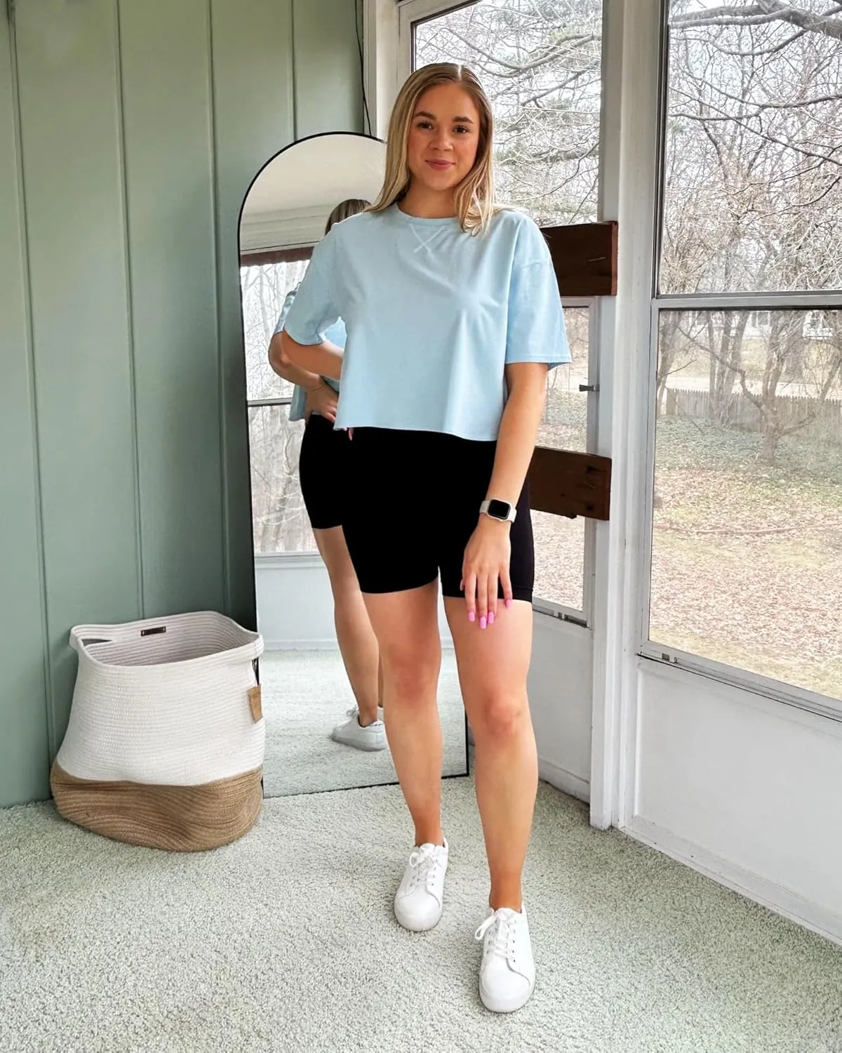 G4Free Short Sleeve Crop Workout Tops for Women Loose Fit Cotton Basic T-Shirts