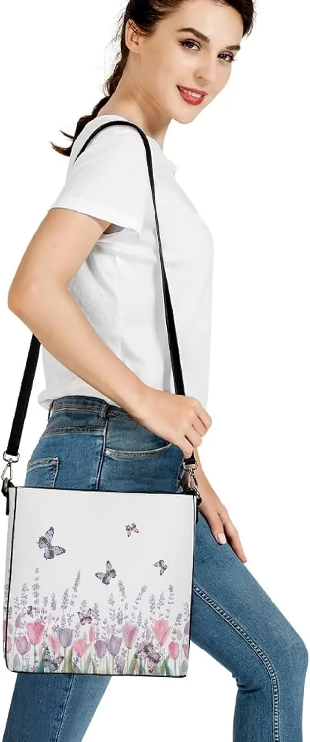 GIFTPUZZ Bucket Bags Crossbody Bucket Bags with Magnetic Snap Women's Leather Designer Handbags Tote Purses