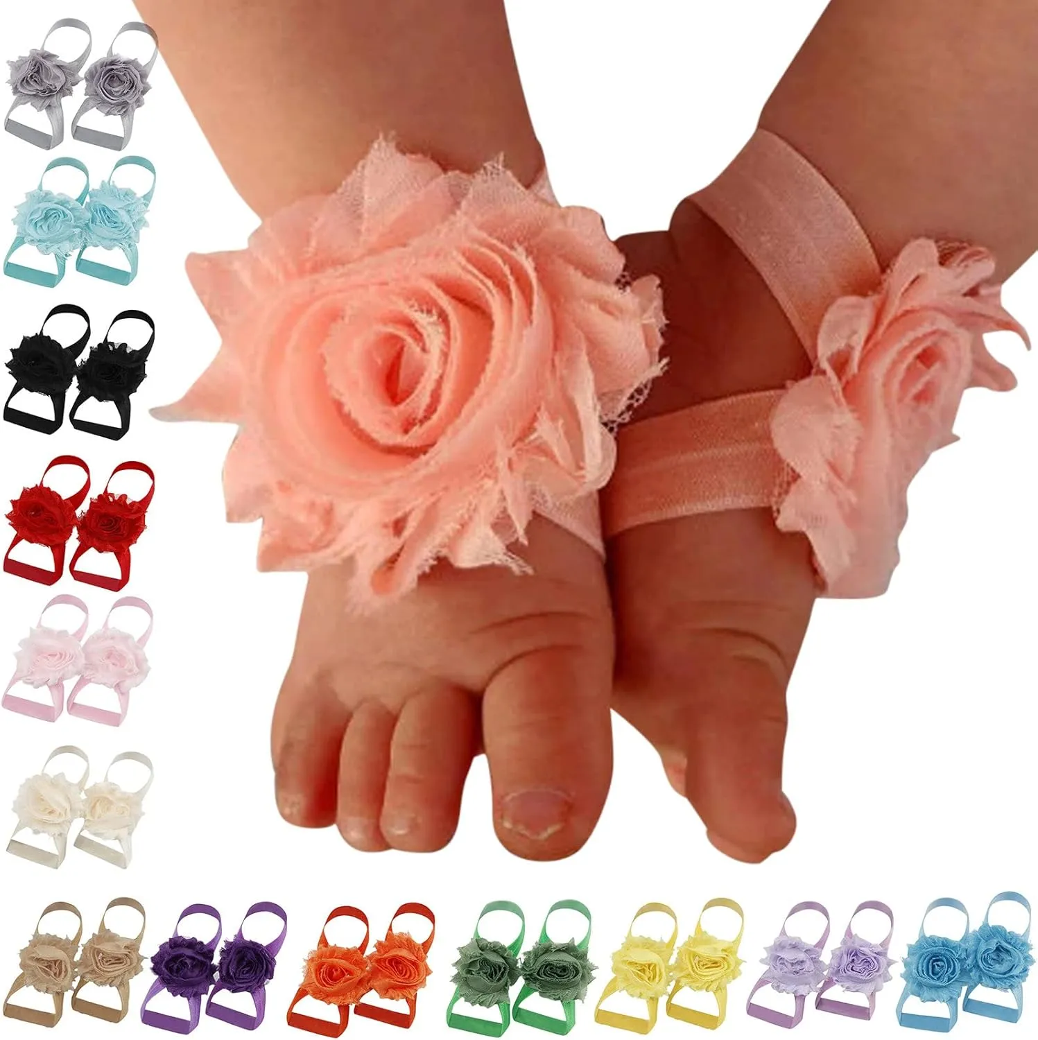 Girls Kids Cute Flower Canvas Barefoot Sandals Baby Infant Toddler Summer Shoes Light Soft Full Open Toe Comfy Loafers
