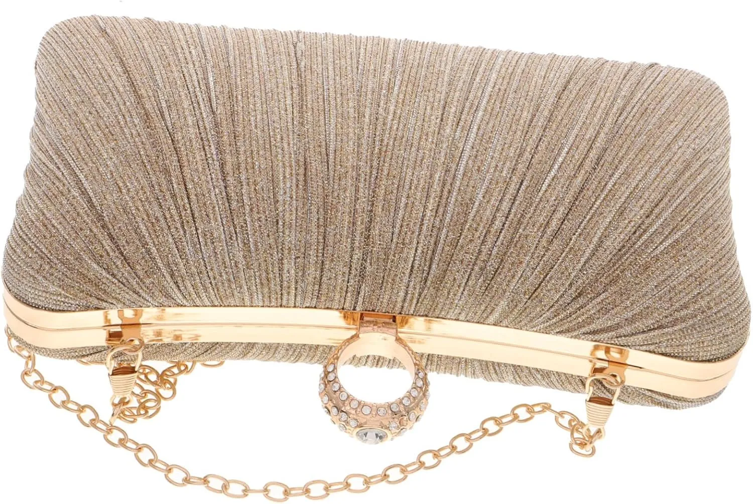 Glamorous Evening Clutch Purses for Women Wedding Party Purse Satin Lipstick Bag Pleated Design Events