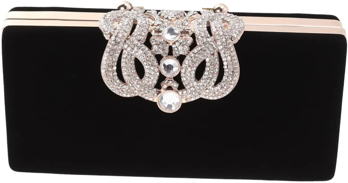 Glamorous Rhinestone Crown Bag Large Capacity Clutch for Wedding Cocktail Events Lady's Handbag
