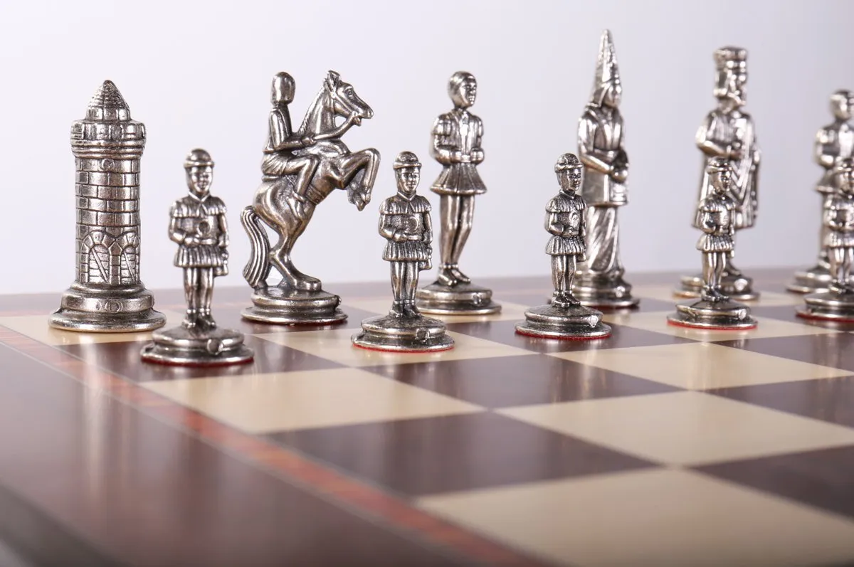 Gothic Chess Set with Cabinet Storage Board