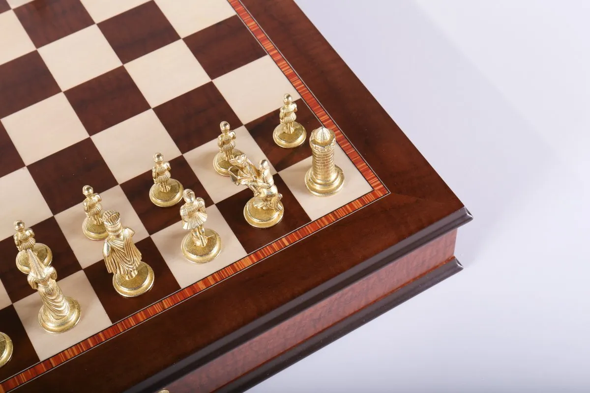 Gothic Chess Set with Cabinet Storage Board