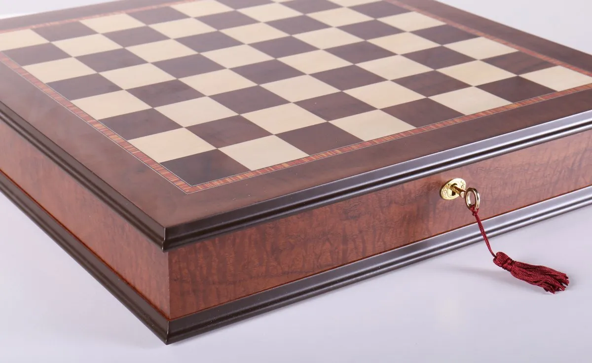 Gothic Chess Set with Cabinet Storage Board