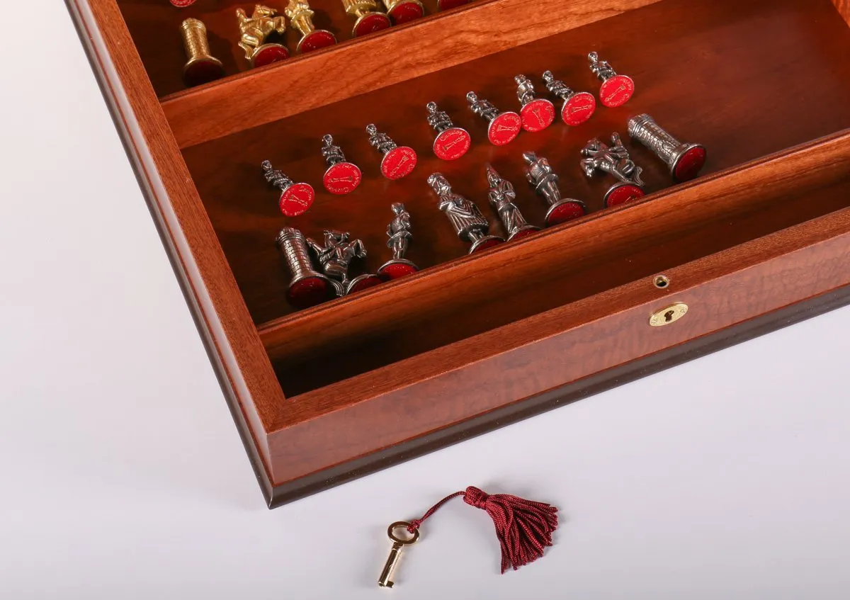 Gothic Chess Set with Cabinet Storage Board