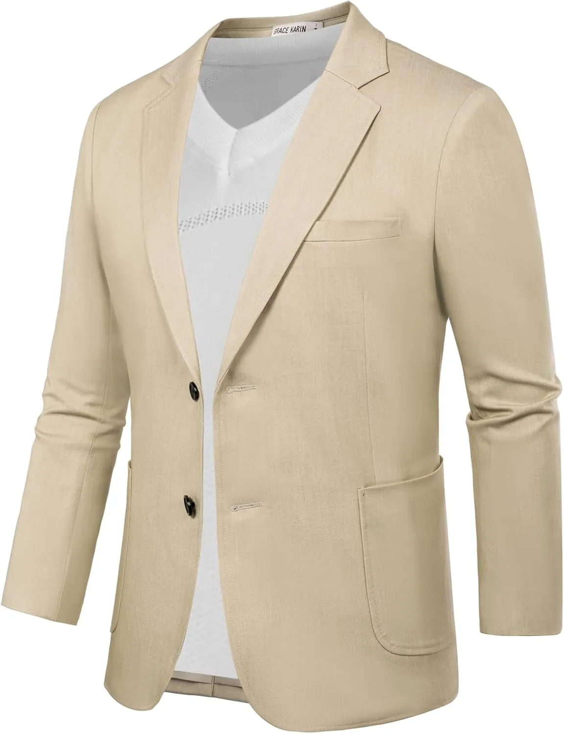 GRACE KARIN Men's Casual Blazer Suit Jackets 2 Button Lightweight Sport Coats
