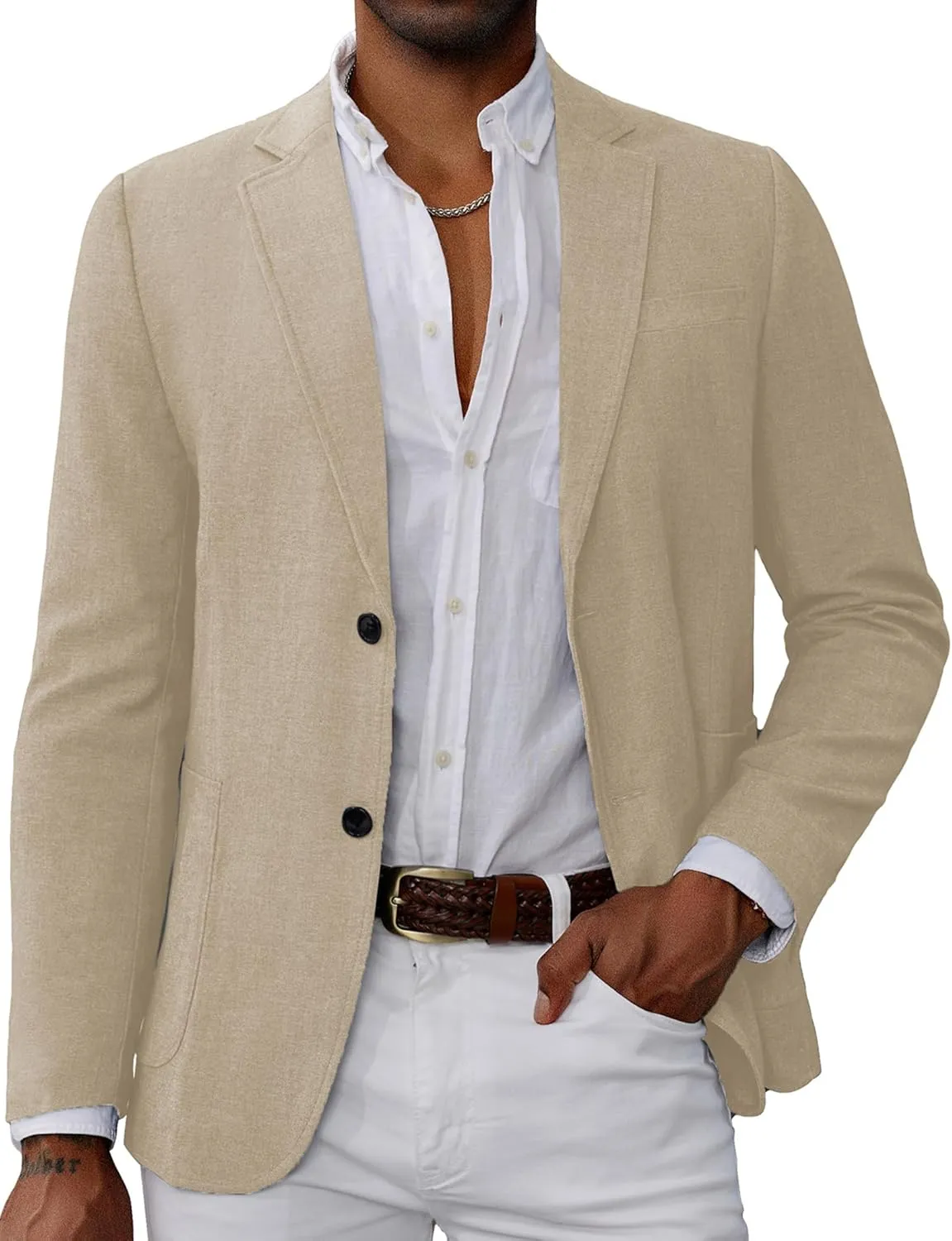 GRACE KARIN Men's Casual Blazer Suit Jackets 2 Button Lightweight Sport Coats