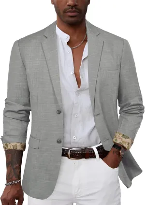 GRACE KARIN Men's Casual Blazer Suit Jackets 2 Button Lightweight Sport Coats