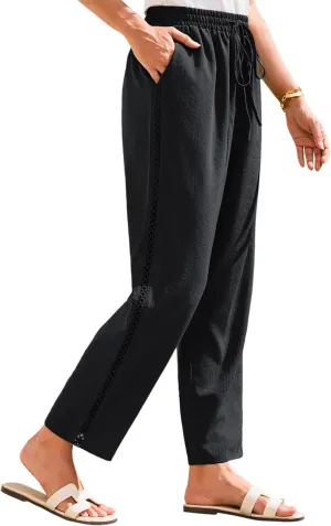 GRACE KARIN Womens Casual Lightweight Drawstring Pants Elastic Waist Pants with Pockets