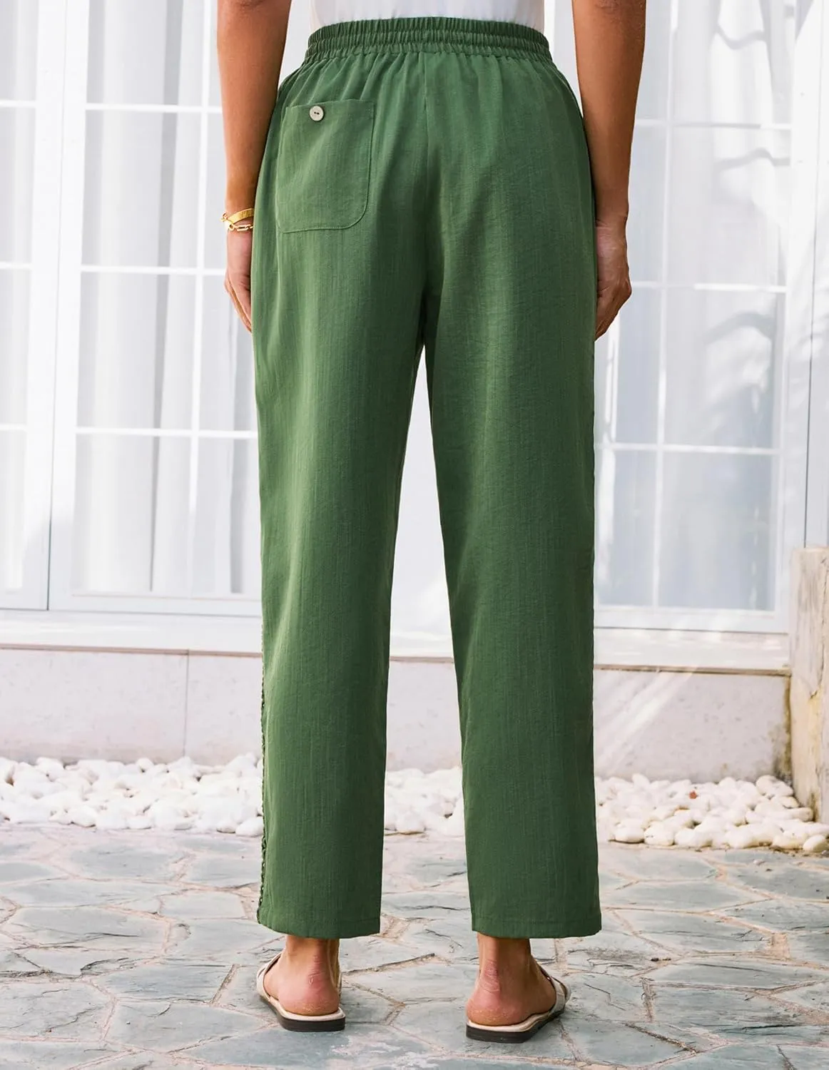 GRACE KARIN Womens Casual Lightweight Drawstring Pants Elastic Waist Pants with Pockets