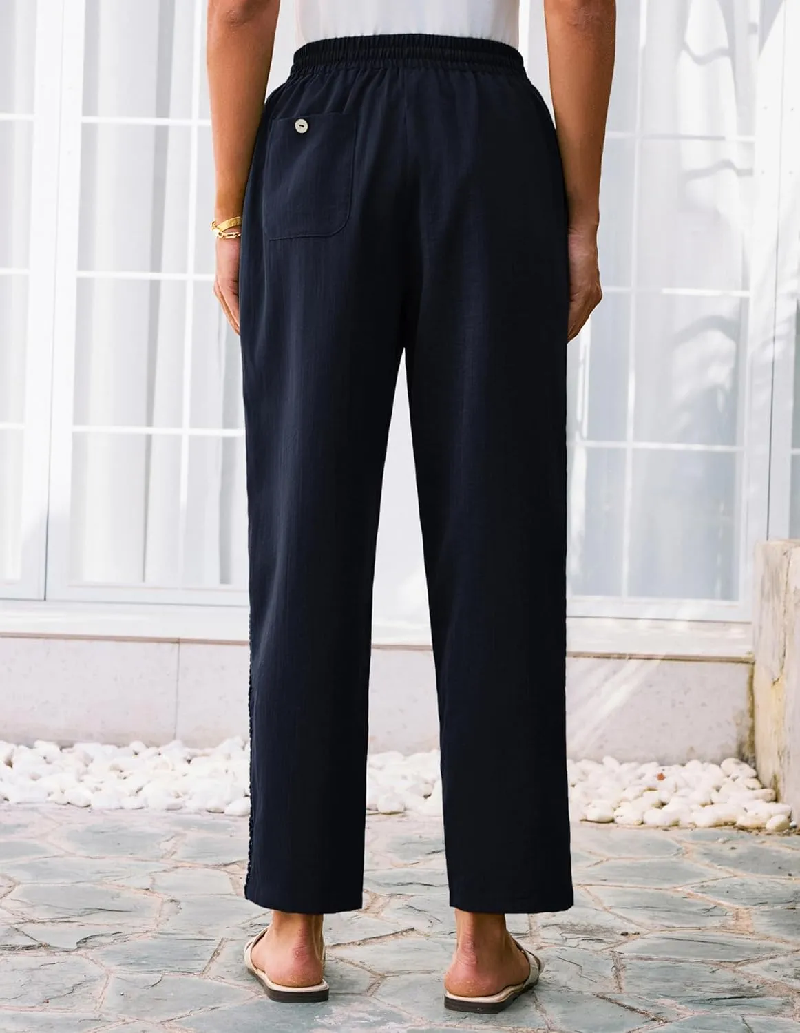 GRACE KARIN Womens Casual Lightweight Drawstring Pants Elastic Waist Pants with Pockets