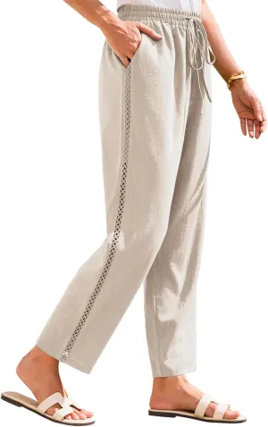 GRACE KARIN Womens Casual Lightweight Drawstring Pants Elastic Waist Pants with Pockets