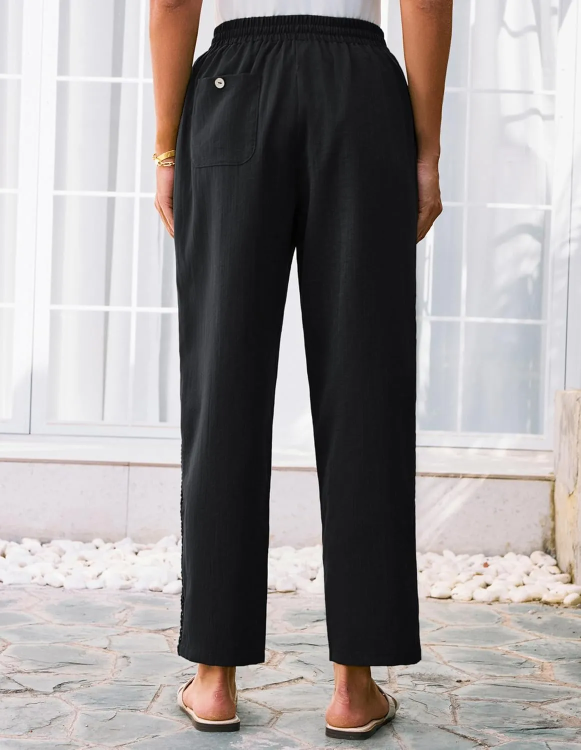 GRACE KARIN Womens Casual Lightweight Drawstring Pants Elastic Waist Pants with Pockets