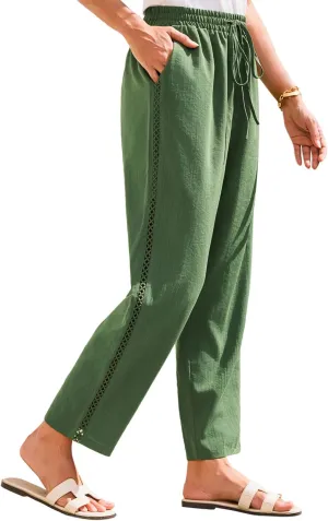 GRACE KARIN Womens Casual Lightweight Drawstring Pants Elastic Waist Pants with Pockets
