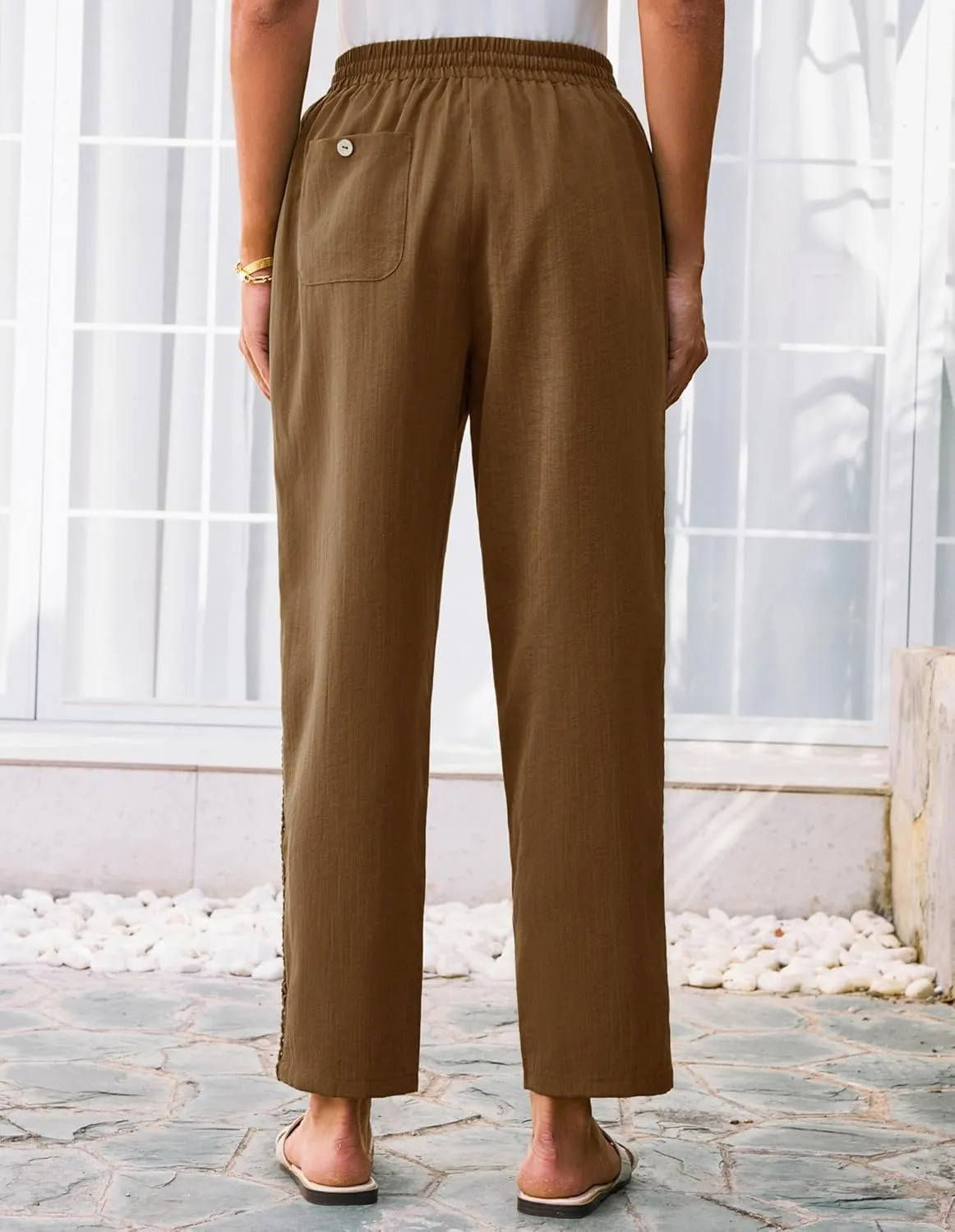 GRACE KARIN Womens Casual Lightweight Drawstring Pants Elastic Waist Pants with Pockets