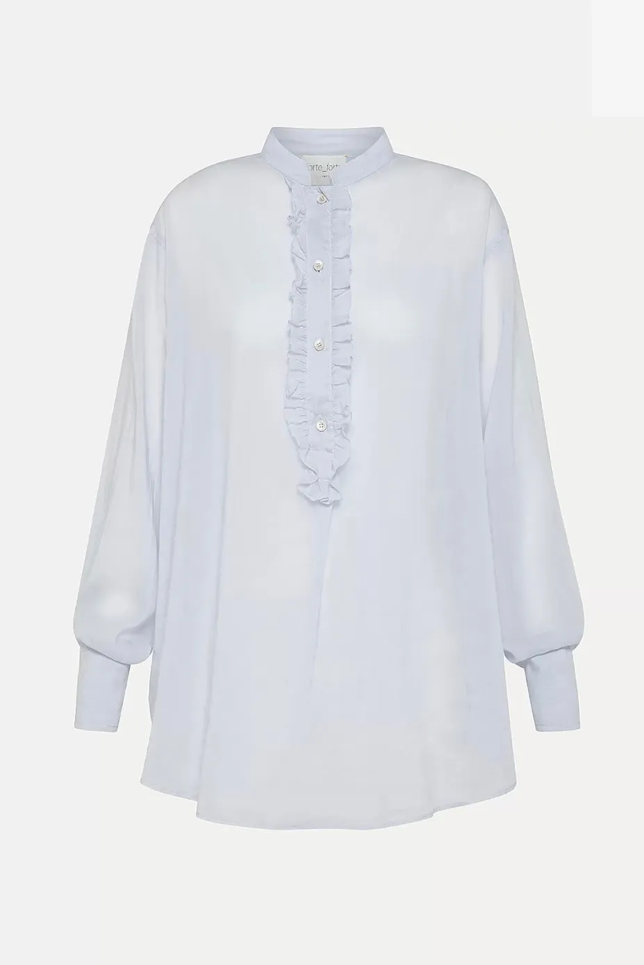 GRANDDAD COLLAR RUFFLE SHIRT