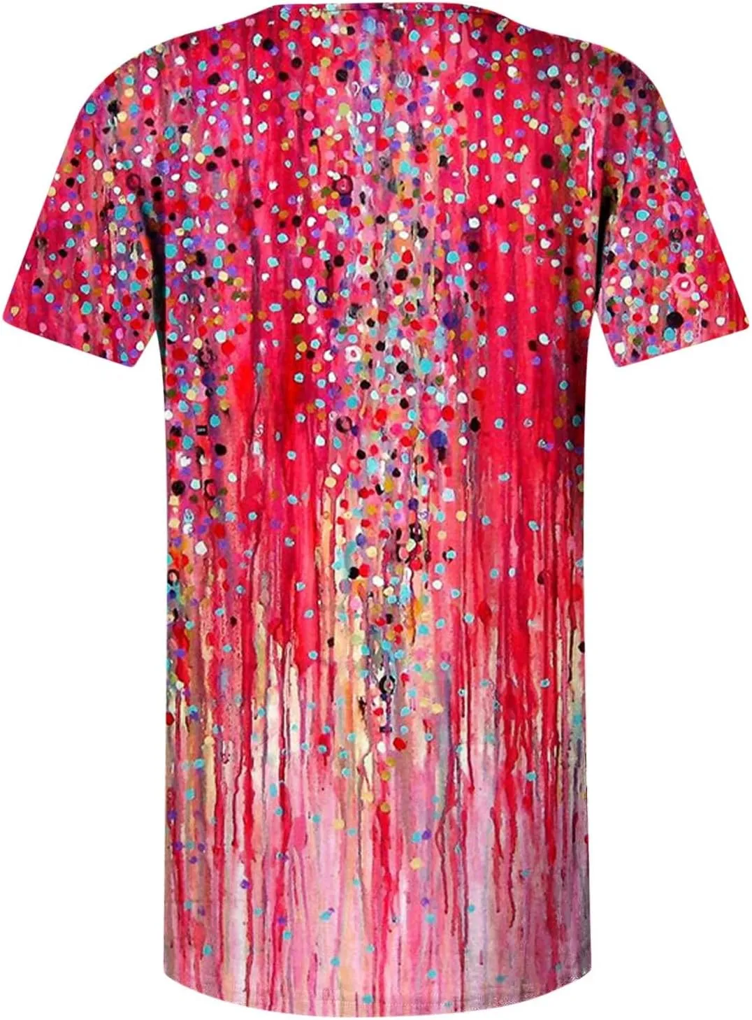 Graphic Tees for Women 2024 Trendy Short Sleeve Empire Waist Button Shirts Summer Casual Floral Print Bohemian Blouse