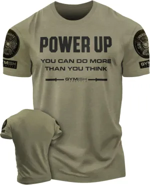 Gymish Lifestyle Power Up Mens Bodybuilding T-Shirts Graphic Tees Short Sleeve Workout Shirt