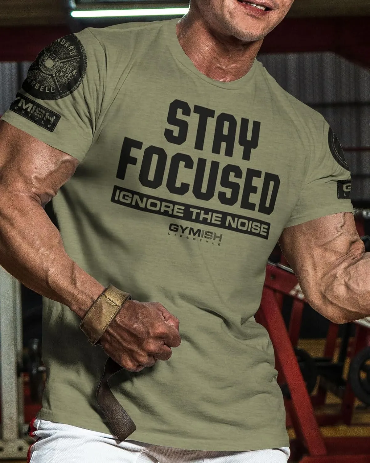 Gymish Lifestyle Stay Focused Mens Bodybuilding T-Shirts Graphic Tees Short Sleeve Workout Shirt