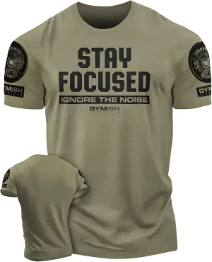 Gymish Lifestyle Stay Focused Mens Bodybuilding T-Shirts Graphic Tees Short Sleeve Workout Shirt