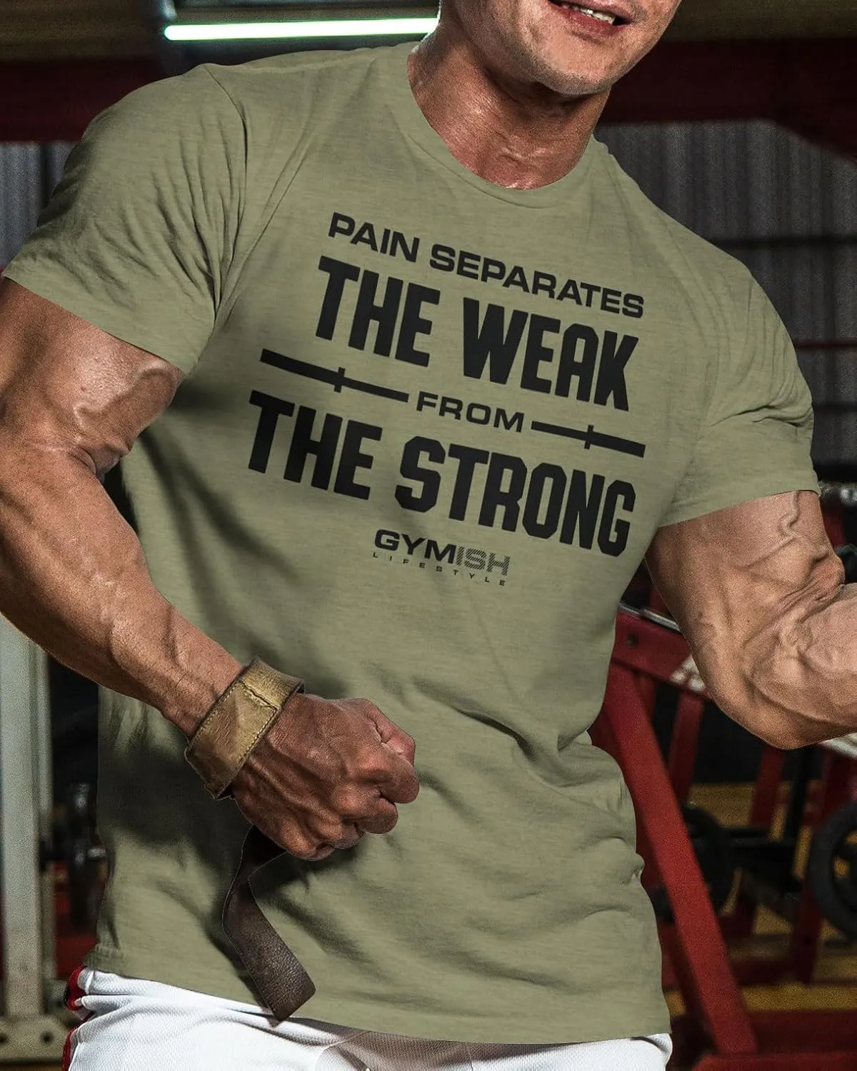 Gymish Lifestyle Weak to Strong Mens Bodybuilding T-Shirts Graphic Tees Short Sleeve Workout Shirt