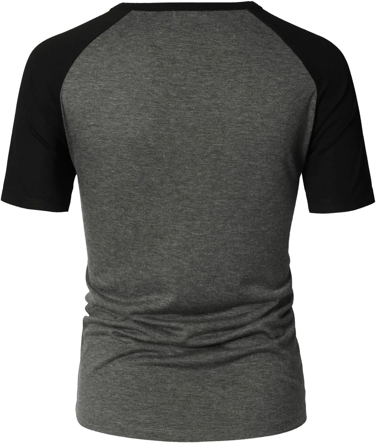 H2H Mens Henley - Raglan Short Sleeve Casual Slim Fit T-Shirts