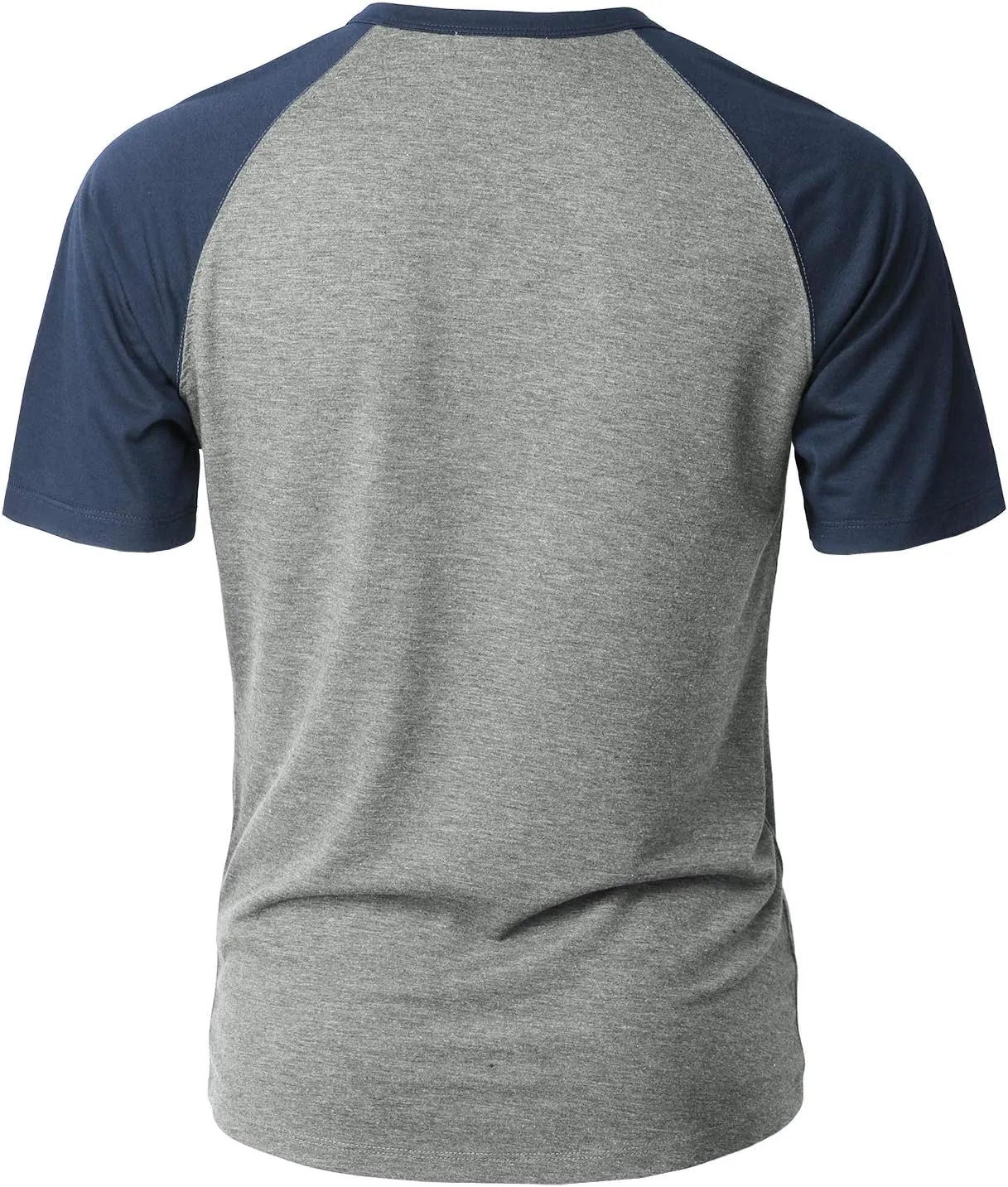 H2H Mens Henley - Raglan Short Sleeve Casual Slim Fit T-Shirts