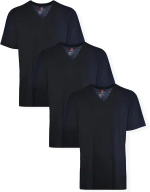 Hanes Mens Tall Cotton V-Neck Tagless Undershirts, Multipack