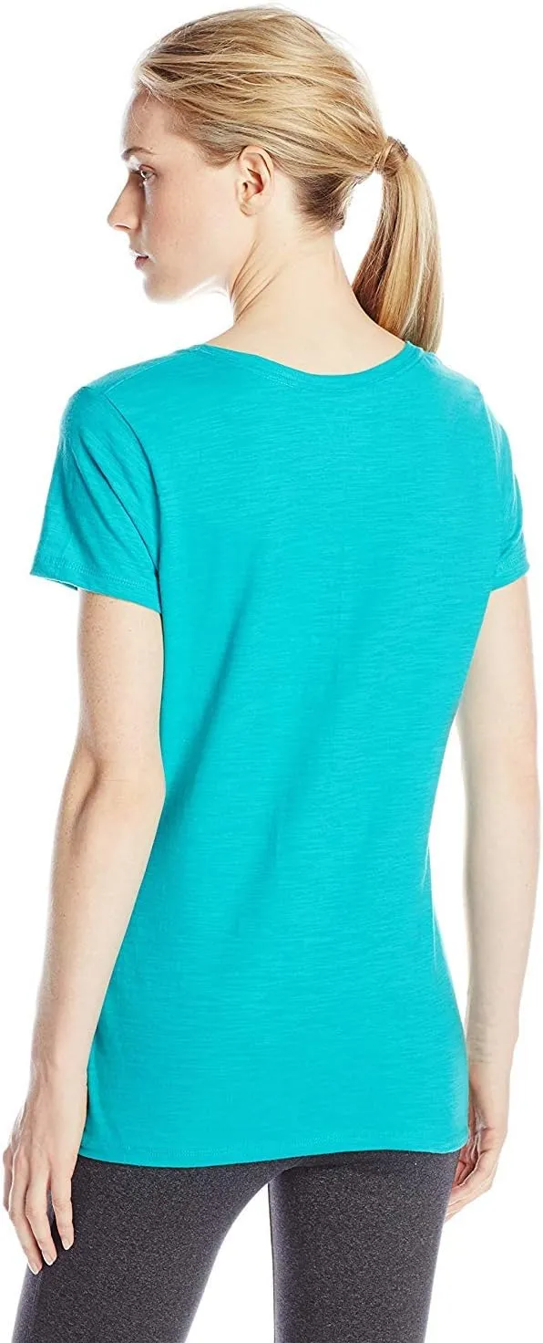 Hanes Women's Shirts, Slub Cotton Shirred V-Neck Tee, Cotton T-Shirts for Women, Womens Tee Shirts
