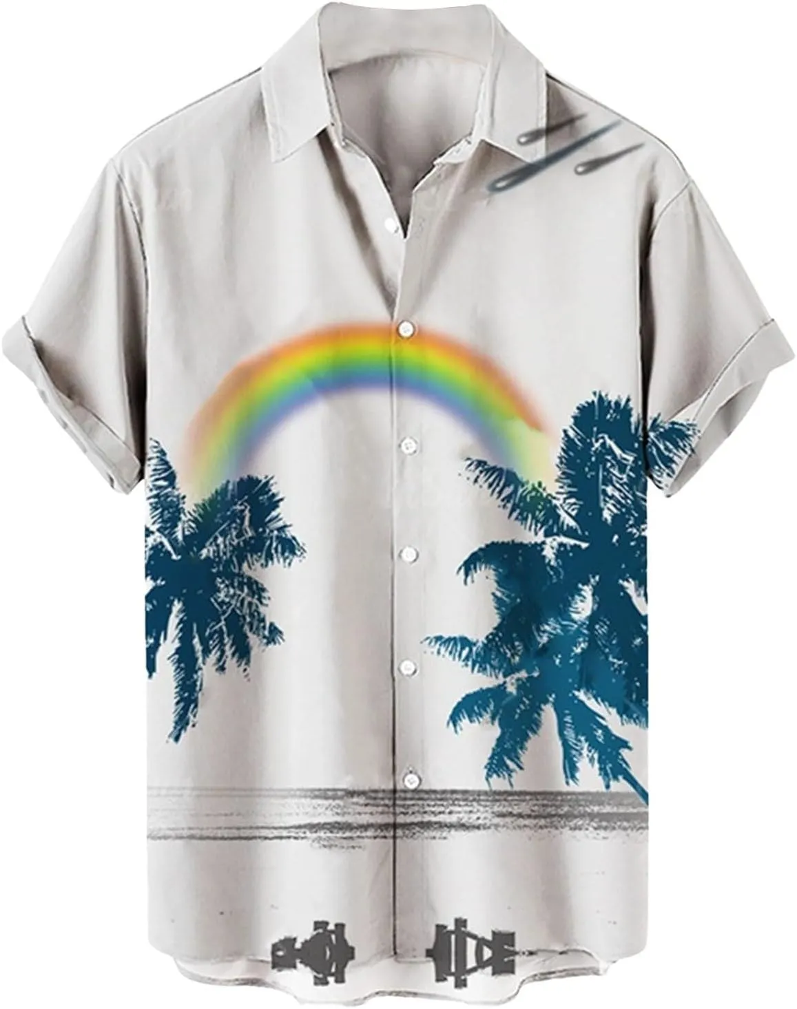 Hawaiian Shirt for Men Beach Shirts Summer Button Down Short Sleeve Palm Tree Vacation Top Cruise Clothes Resort Wear