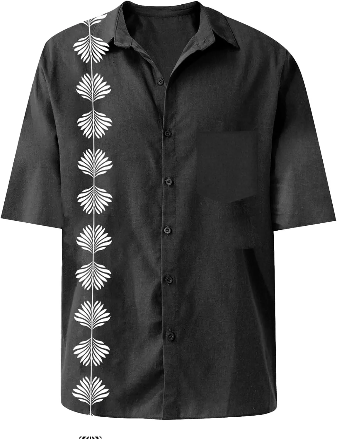 Hawaiian Shirts for Men Summer Beach Loose Fit Casual Short Sleeve Linen Tshirts Lightweight Button Down Hippie Tops