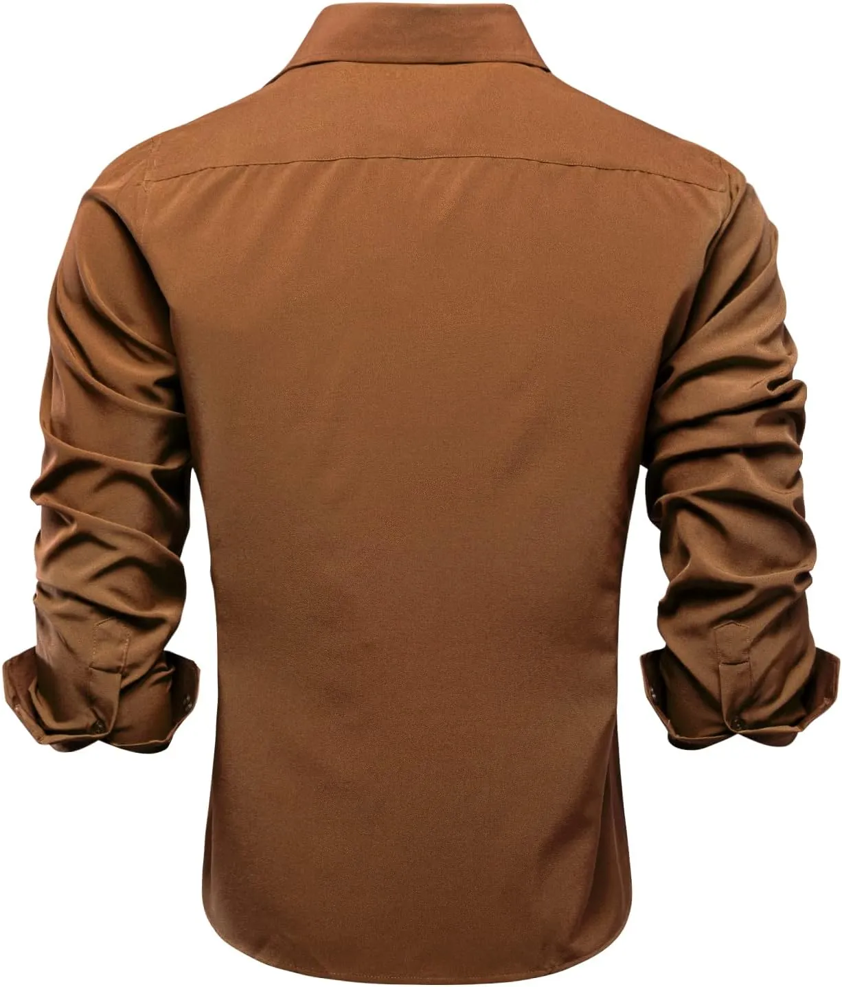 Hi-Tie Men's 4 Way Stretch Dress Shirts Long Sleeve Button Down Wrinkle Free Casual Formal Dress Shirt for Men