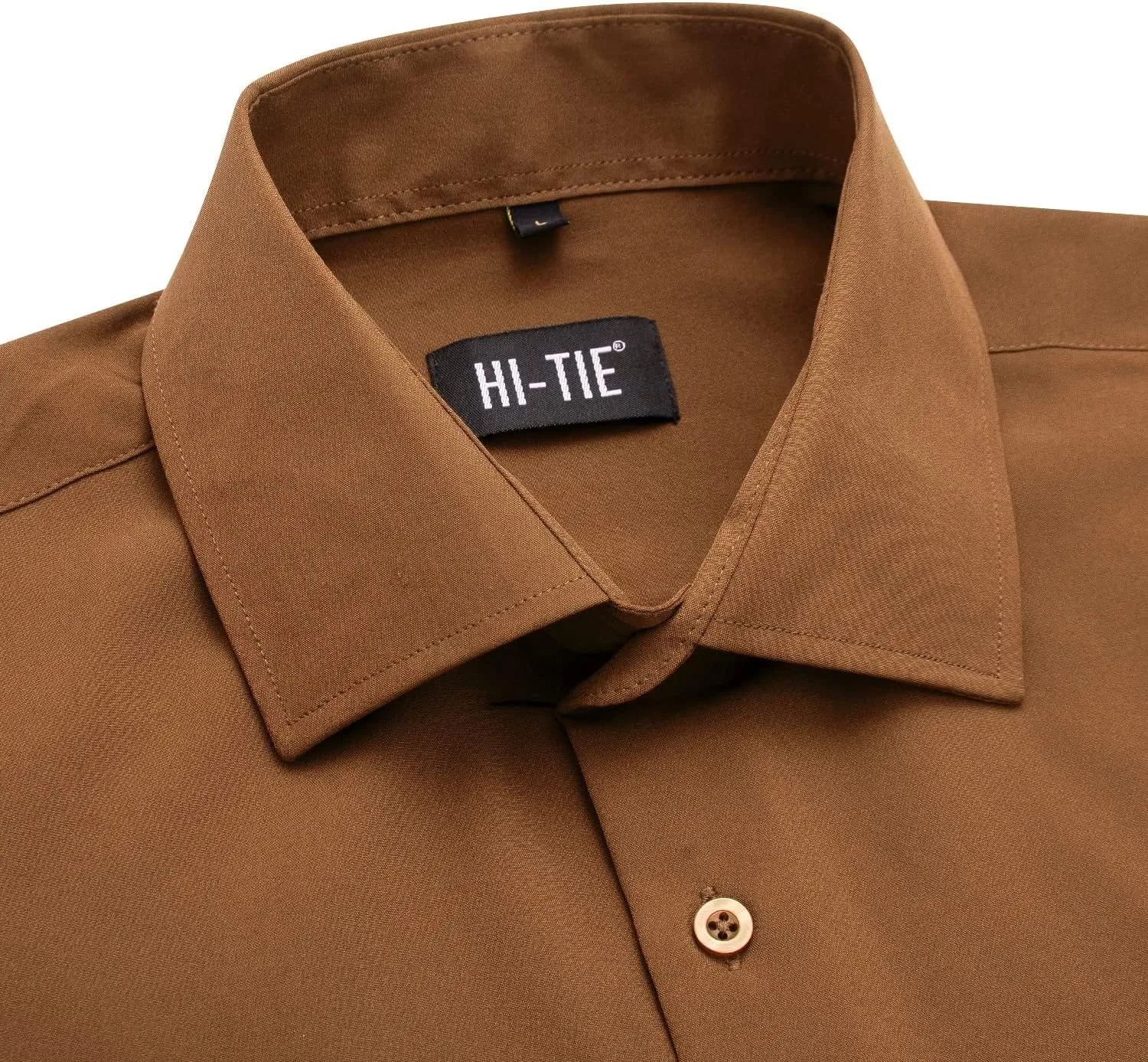 Hi-Tie Men's 4 Way Stretch Dress Shirts Long Sleeve Button Down Wrinkle Free Casual Formal Dress Shirt for Men