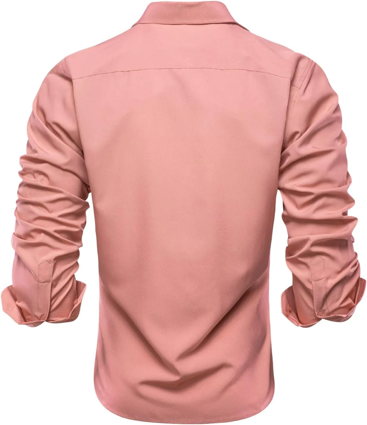 Hi-Tie Men's 4 Way Stretch Dress Shirts Long Sleeve Button Down Wrinkle Free Casual Formal Dress Shirt for Men