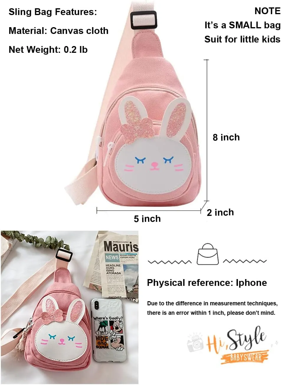 Hiflyer Sling Bag - Small Kawaii Backpack with Chest Strap