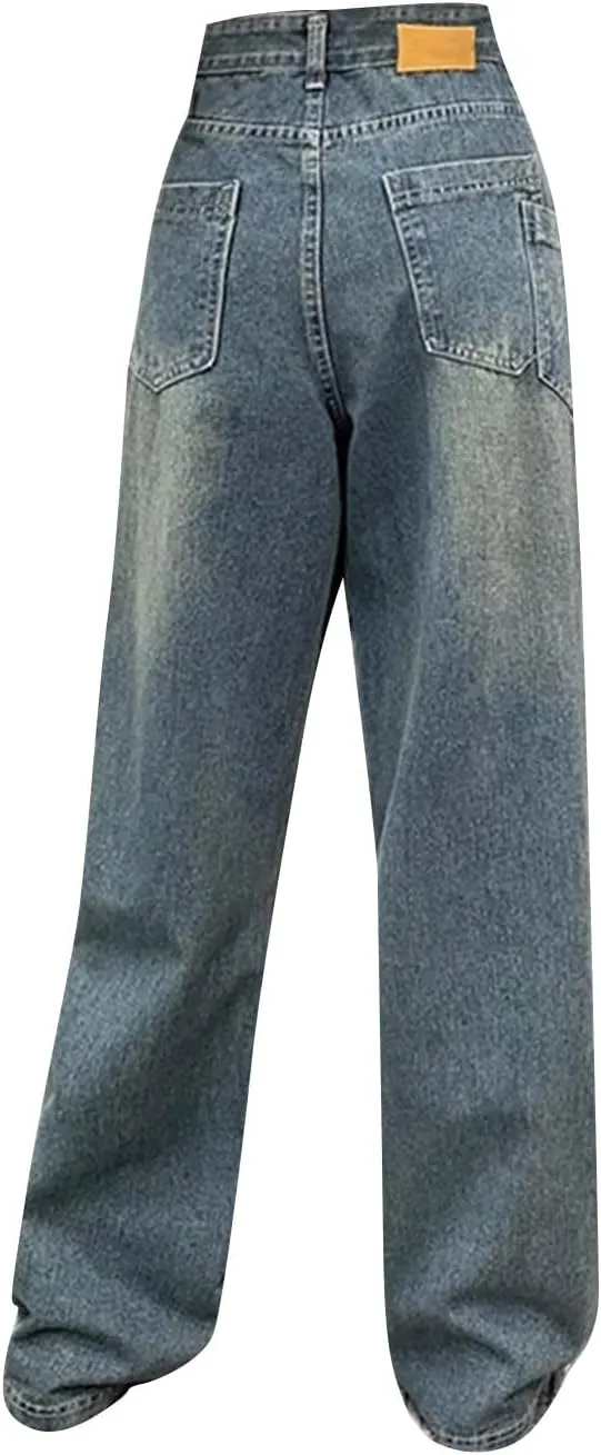 High Waisted Jeans for Women Distressed Bell Bottom Stretch Pants Plus Size Bell Bottoms Y2k 2024 Fashion Denim Pants