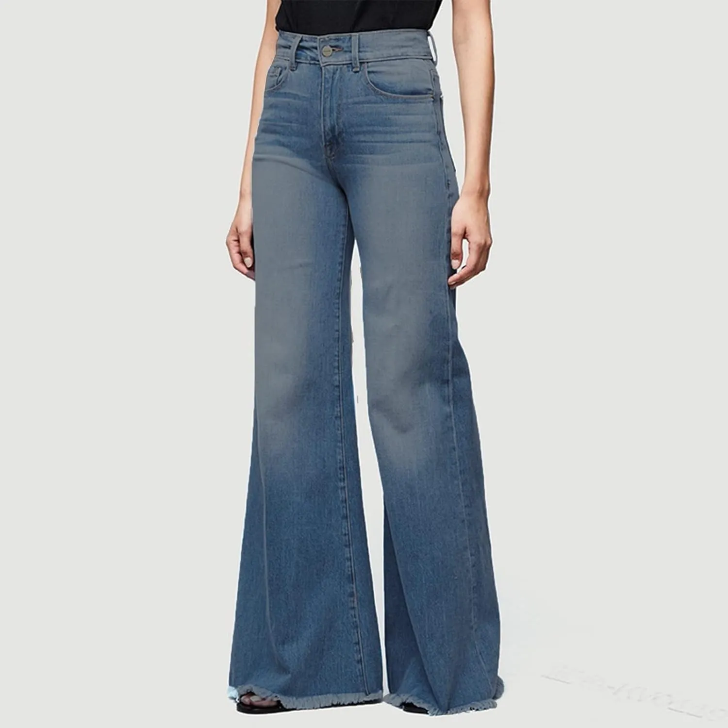 High Waisted Jeans for Women Distressed Bell Bottom Stretch Pants Plus Size Bell Bottoms Y2k 2024 Fashion Denim Pants