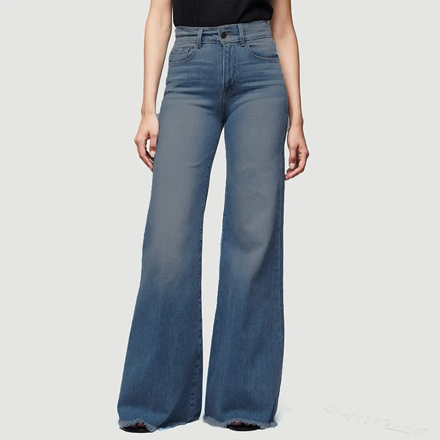 High Waisted Jeans for Women Distressed Bell Bottom Stretch Pants Plus Size Bell Bottoms Y2k 2024 Fashion Denim Pants