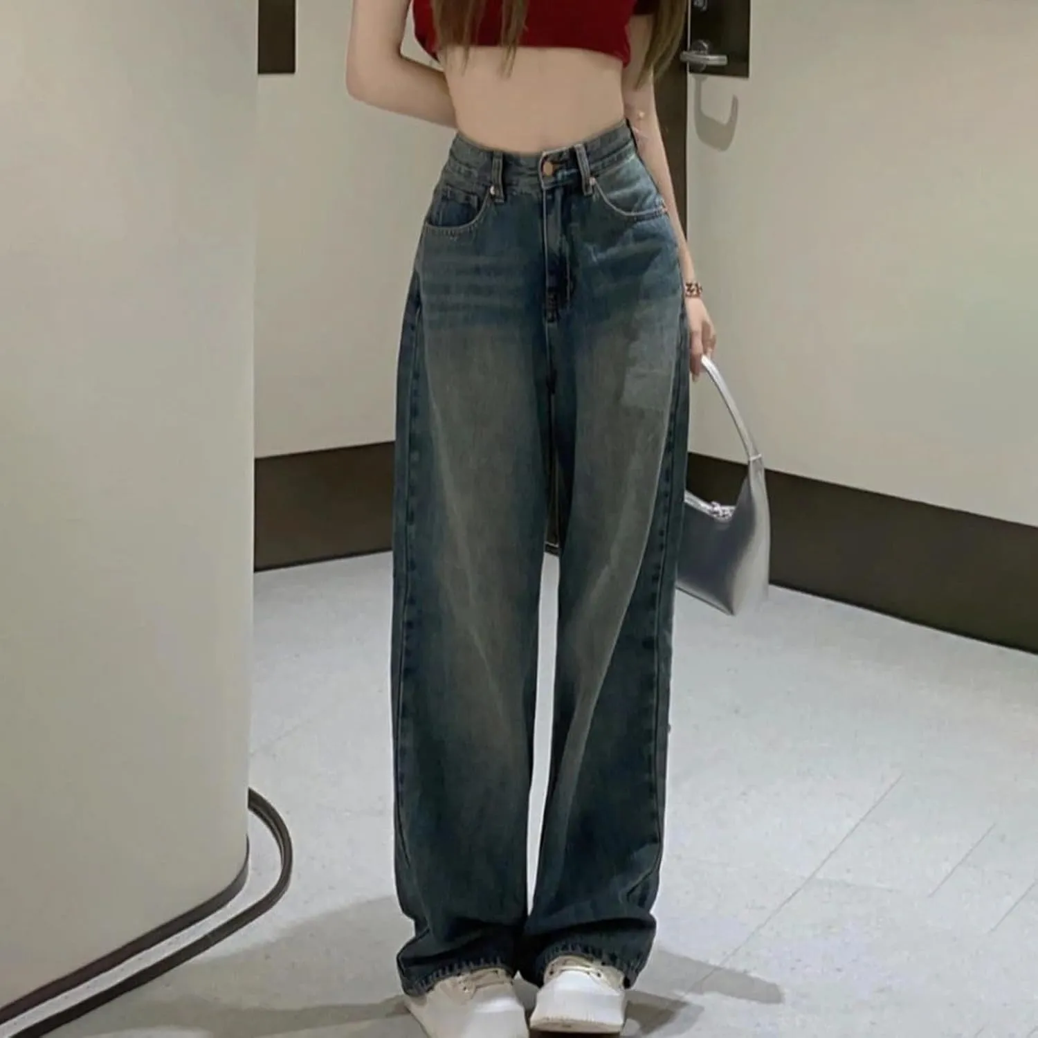 High Waisted Jeans for Women Distressed Bell Bottom Stretch Pants Plus Size Bell Bottoms Y2k 2024 Fashion Denim Pants