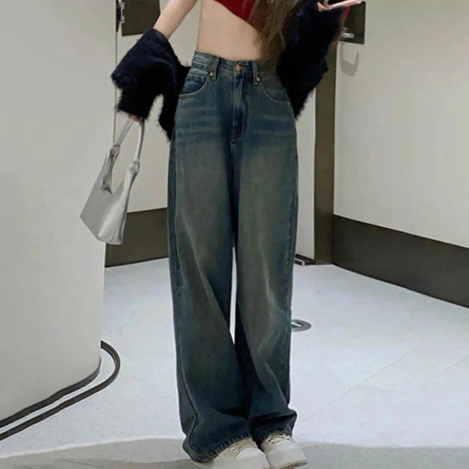 High Waisted Jeans for Women Distressed Bell Bottom Stretch Pants Plus Size Bell Bottoms Y2k 2024 Fashion Denim Pants