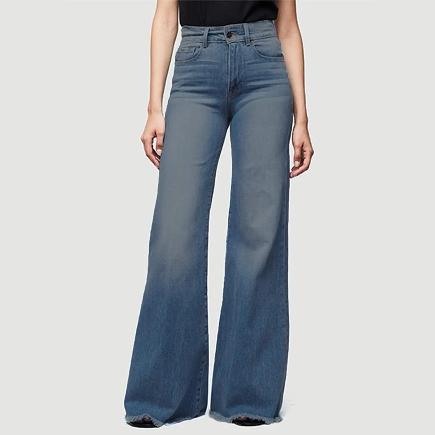High Waisted Jeans for Women Distressed Bell Bottom Stretch Pants Plus Size Bell Bottoms Y2k 2024 Fashion Denim Pants