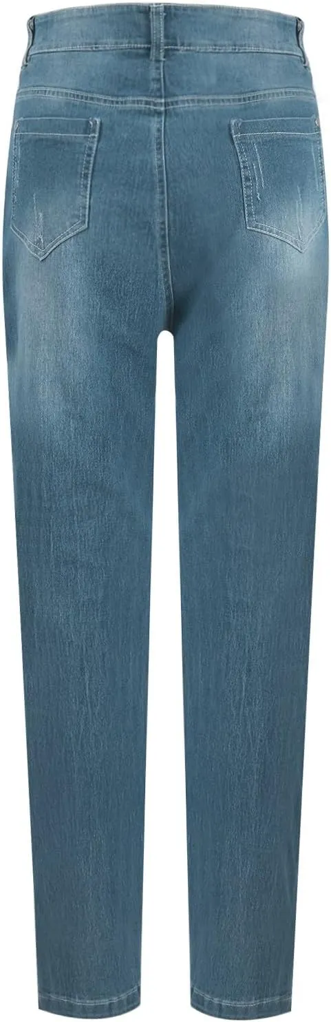 High Waisted Stretch Skinny Jeans Pant for Women High Rise Slimming Tapered Jeggings Denim Trousers Tall Work Pants