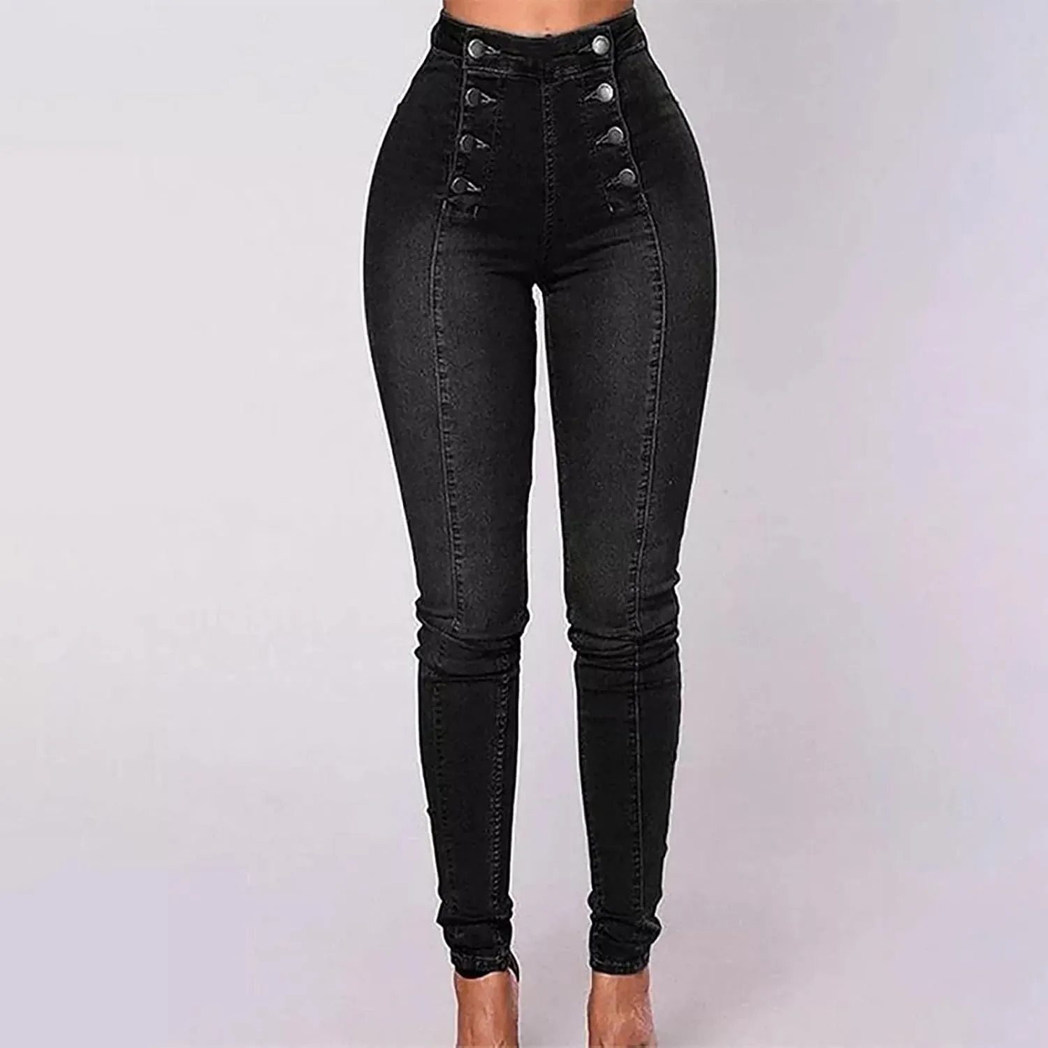 High Waisted Stretch Skinny Jeans Pant for Women High Rise Slimming Tapered Jeggings Denim Trousers Tall Work Pants