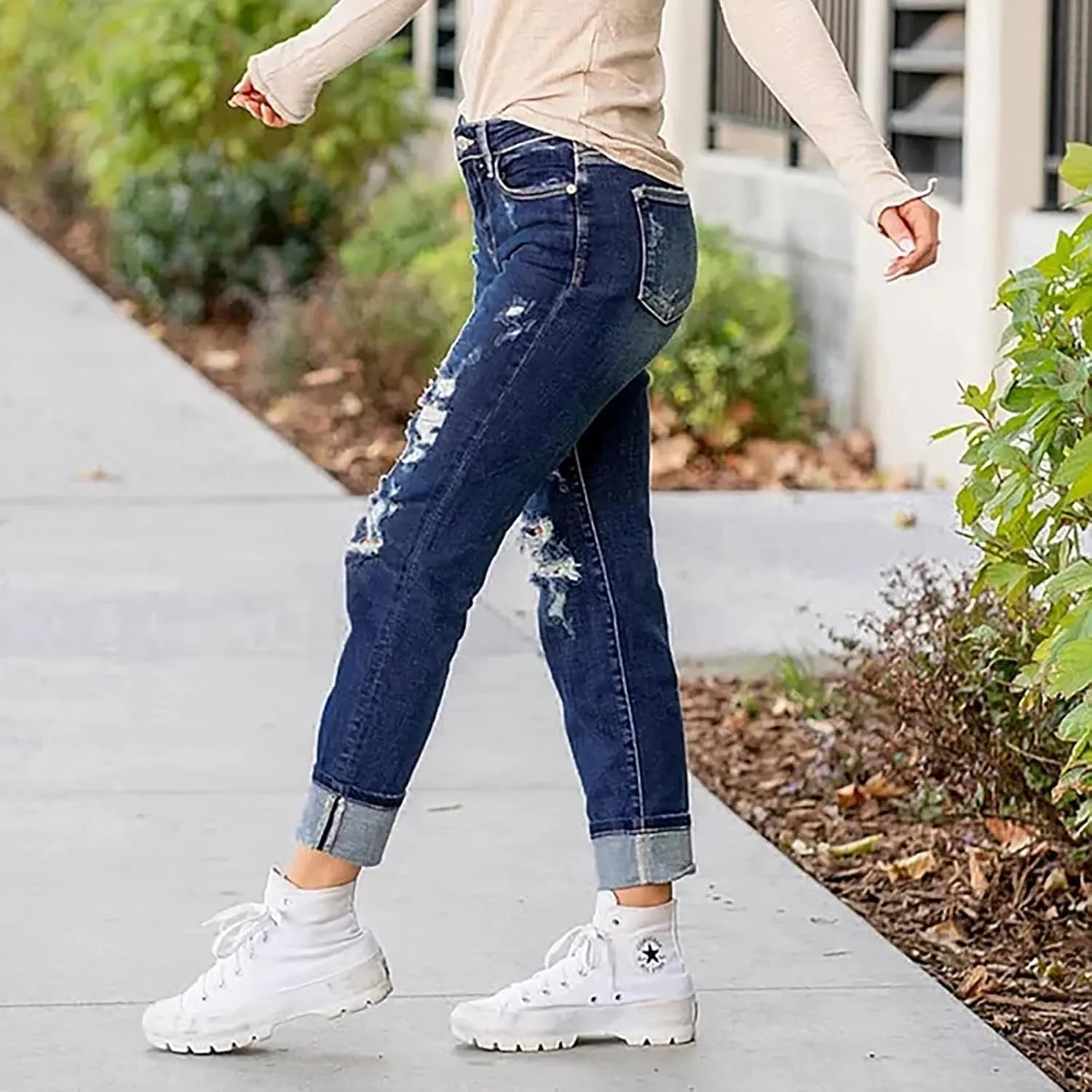 High Waisted Stretch Skinny Jeans Pant for Women High Rise Slimming Tapered Jeggings Denim Trousers Tall Work Pants